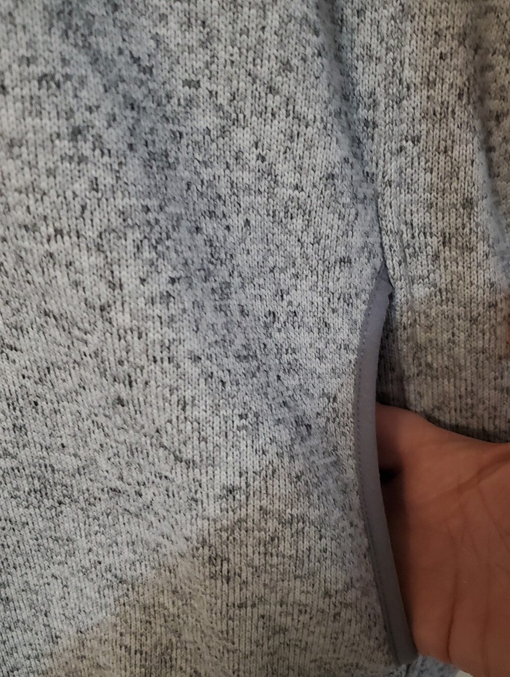 LL BEAN MED. SWEATER FLEECE PULLOVER PEWTER HEATHERED GREY LONG SLEEVES - Picture 3 of 7